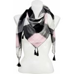 Biju dámský lehký šátek se střapci 21077-27 černo-růžový 7200524-5 – Zboží Mobilmania