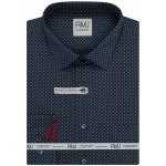 AMJ pánská bavlněná košile dlouhý rukáv regular fit VDBR1412 tmavě modrá s křížky – Hledejceny.cz