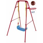 KIK KX7936 kovová houpačka s baketbalovým košem 2v1 modrá – Zboží Dáma