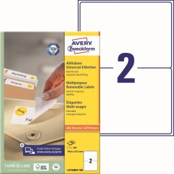 Avery Zweckform L4734REV-100 Snímatelné etikety 199,6x143,5mm 200 ks bílá