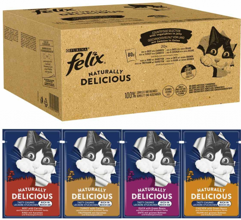 Felix Naturally Delicious rozmanitost ze statku 80 x 80 g