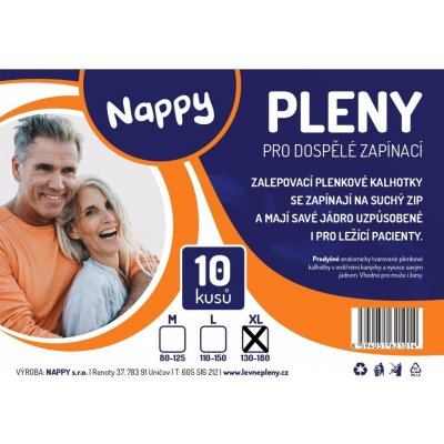 Nappy inkontinence pleny pro dospělé prodyšné zapínací XL 10 ks – Zbozi.Blesk.cz