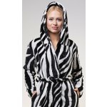 Vienetta Secret dámský župan krátký s kapucí Zebra černá – Zboží Dáma