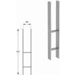 Domax PSH zapuštěná patka sloupku typu H (ZNO)160 - 161 x 600 x 60 x 6.0 mm – Sleviste.cz