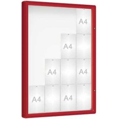 PROCITY Venkovní vitrína model 2000, 16 x A4, sklo, červená | Zboží Auto