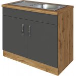 Held Möbel Sorrento 100 x 60 x 86 cm antracit matný dub světlý matný – Zboží Dáma