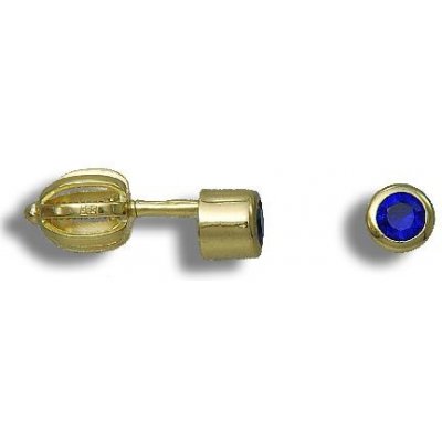 Gemmax Jewelry zlaté pecky se safírově modrým zirkonem GLEYM6409 – Zbozi.Blesk.cz
