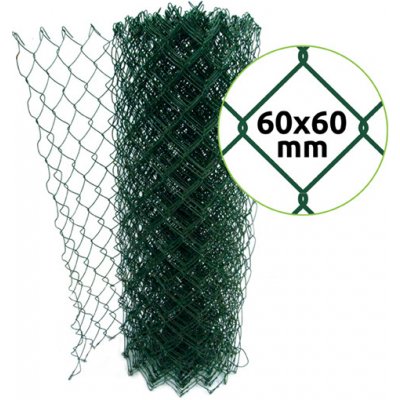EKOfence Čtyřhranné pletivo ZnPVC 60x60mm 1,5mx10m zelená