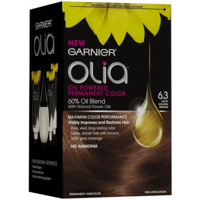 Garnier Olia olejová permanentní barva na vlasy 6,3 Golden Light Brown 60 g