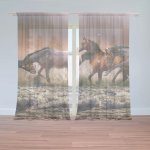 Sablio Záclony Koně ve vodě: 2ks 150x250cm – Hledejceny.cz