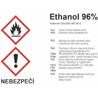 GHS štítek - Ethanol 96% samolepící vinylová fólie A5 (210 x 148 mm) – Zboží Dáma