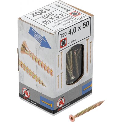 BGS Diy BGS 88005, Víceúčelové šrouby | T-profil (pro Torx) T20 | 4,0 x 50 mm | 120 ks – Hledejceny.cz