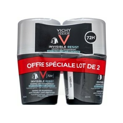 Vichy Sada kuličkových detranspirantů Homme Invisible Resist 72H Dermo Detranspirant 2 x 50 ml – Hledejceny.cz