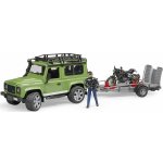 Bruder 2598 Land Rover Defender s přívěsem + Ducati Scrambler Cafe Racer a řidič 1:16 – Zboží Mobilmania
