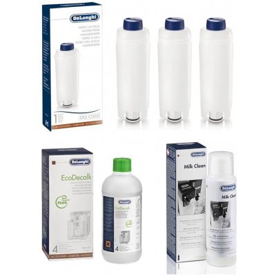 DeLonghi DLS C002 3 ks + DeLonghi EcoDecalk 500 ml + DeLonghi SER3013 Milk Clean – Zboží Dáma