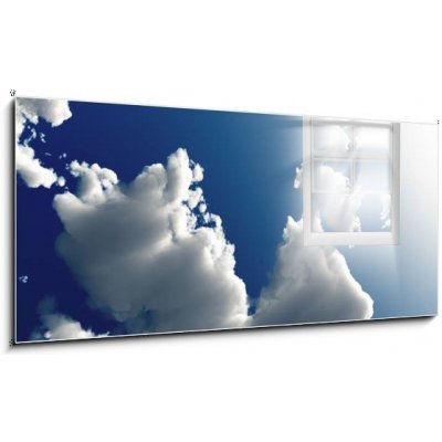 Skleněný obraz 1D panorama - 120 x 50 cm - Window in sky Okno na obloze – Zbozi.Blesk.cz