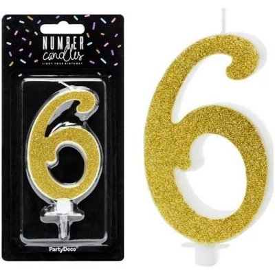 PartyDeco SVÍČKA č.6 zlatá 10cm – Hledejceny.cz