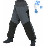 Unuo dětské softshellové oteplovačky s fleecem černá žíhaná antracitová – Zboží Dáma