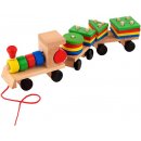 Dřevěná hračka KIK KX7459 vláček s tvary pro děti