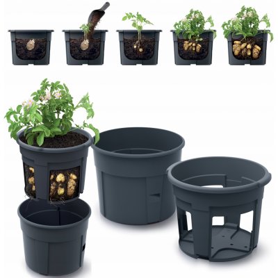Květináč na pěstování brambor POTATO GROWER antracit 39,2 cm – Sleviste.cz