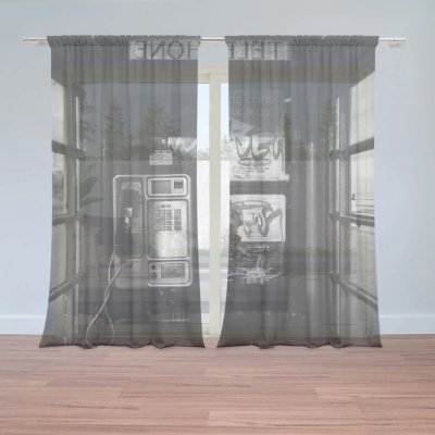 Sablio Záclony Telefonní budka: 2ks 150x250cm – Zboží Mobilmania