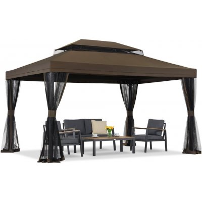 Garden Point zahradní pavilon s moskytiérou Valencia 3x4 m Hnědý – Zboží Dáma