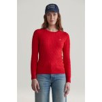 Gant STRETCH COTTON CABLE C-NECK červená – Zboží Mobilmania