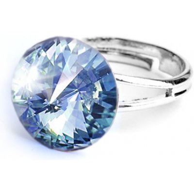 JSB prsten modrý Rivoli se Swarovski Elements Light Sapphire 8195