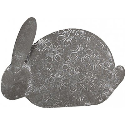 Šedá antik plechová figurka králík s květy 16*4*11 cm – Hledejceny.cz