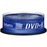 Verbatim DVD+R 4,7GB 16x, Advanced AZO+, cakebox, 25ks (43500) – Zboží Mobilmania