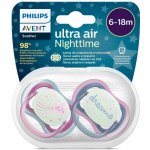 Avent Philips šidítko ultra air 376/12 Nighttime girl BPA free 2Pack – Zboží Dáma