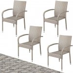 Casaria Stohovací židle z polyratanu Comfort, sada 4 kusů krémová – Hledejceny.cz