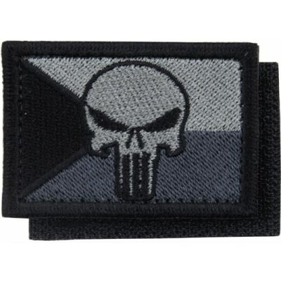 Nášivka: Vlajka Česká republika PUNISHER [55x38] [ssz] šedá | černá – Hledejceny.cz