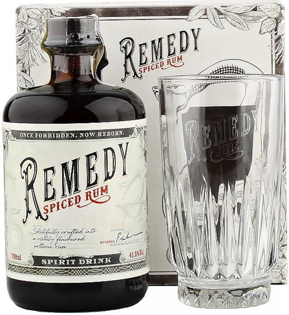 Remedy Spiced Rum 41,5% 0,7 l (dárkové balení 1 sklenice) od 495 Kč