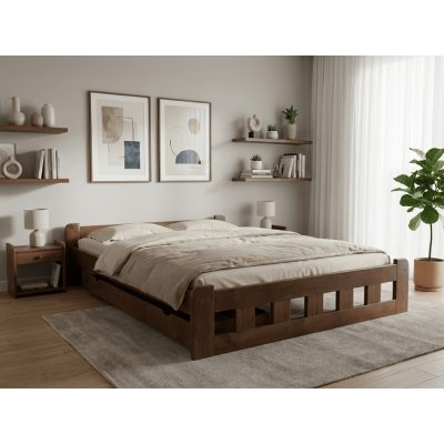 Textilomanie Naomi zvýšená dub s lamelovým roštem matrace Coco Maxi 20 cm – Hledejceny.cz