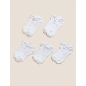Marks & Spencer Trainer Liners Sada pěti párů dámských sportovních ponožek v bílé