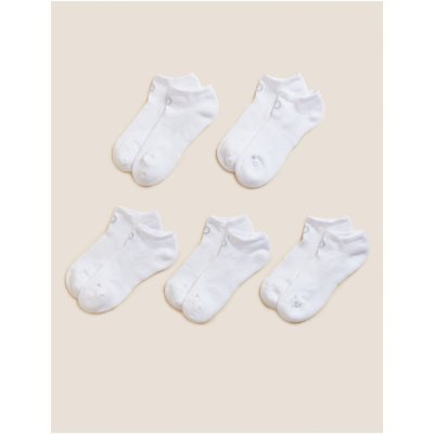 Marks & Spencer Trainer Liners Sada pěti párů dámských sportovních ponožek v bílé