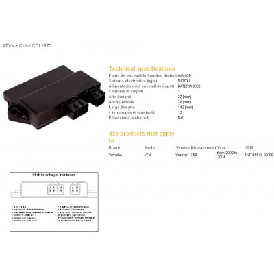 DZE jednotka zapalování CDI YAMAHA YFM 350 WARRIOR 02-04 (OEM-5NF-85540-00-00) – Hledejceny.cz