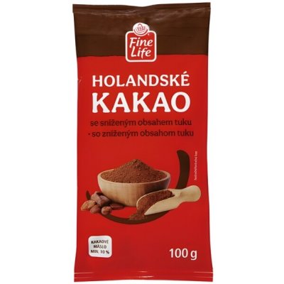 Fine Life Holandské kakao se sníženým obsahem tuku 100 g – Zbozi.Blesk.cz