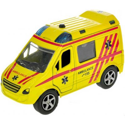 Mikro trading Auto ambulance 11 cm kov zpětný chod na baterie česky mluvící