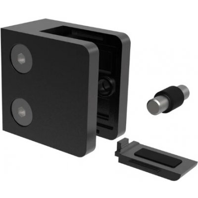 Hahn Steel Držák skla 45x45mm pro rovnou plochu, model 23P – ZAMAK slitina, Černá RAL 9005 – Zbozi.Blesk.cz