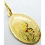 Klenoty Budín Dámský zlatý přívěsek malovaná zlatá madonka s gravírováním G4444 – Zboží Mobilmania