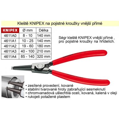 Knipex kleště na pojistné kroužky vnější přímé 8 10 mm od 405 Kč -  Heureka.cz