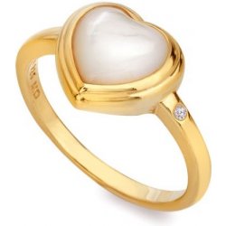 Hot Diamonds Pozlacený prsten s diamantem a perletí Jac Jossa Soul DR284