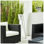 HowHomely Stojan na květináč TRIANGL 90x50 cm černá DD0038 – Zboží Dáma