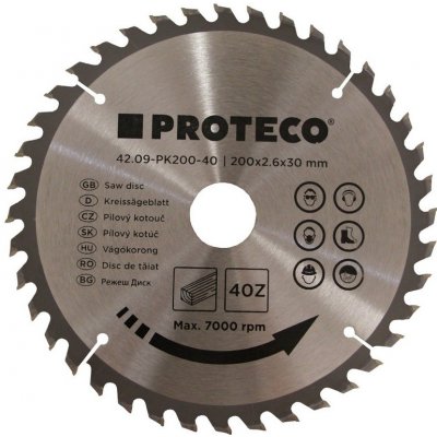Proteco 09-PK200-40 kotouč pilový SK 200x2.6x30 40z + redukce 30/20 mm 42.09-PK200-40 – Sleviste.cz