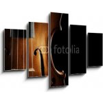 Obraz 5D pětidílný - 150 x 100 cm - Violin orchestra musical instruments Hudební nástroje houslového orchestru – Zbozi.Blesk.cz