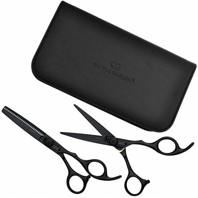 Olivia Garden Xtreme TM Sada kadeřnických nůžek 5,75" a efilačních nůžek 6,35" Matt Black Edition XTB575/635 – Zboží Dáma