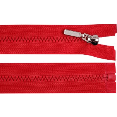 Kostěný zip No 5 délka 50 cm s ozdobným jezdcem, malé, 148 červená – Zboží Mobilmania