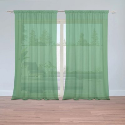 Sablio Záclony Tmavě zelená: 2ks 150x250cm – Hledejceny.cz
